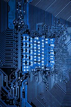 Close up of Electronic Circuits in Technology on  Mainboard Stock Photos