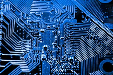 Close up of Electronic Circuits in Technology on  Mainboard Stock-Fotos