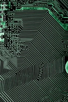 Close up of Electronic Circuits in Technology on  Mainboard Stock Photos