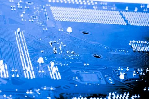 Close up of Electronic Circuits in Technology on  Mainboard 写真素材