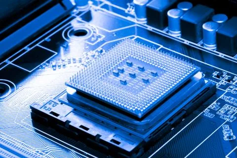 Close up of Electronic Circuits in Technology on  Mainboard Фото