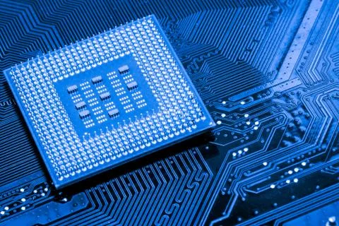 Close up of Electronic Circuits in Technology on  Mainboard Фото