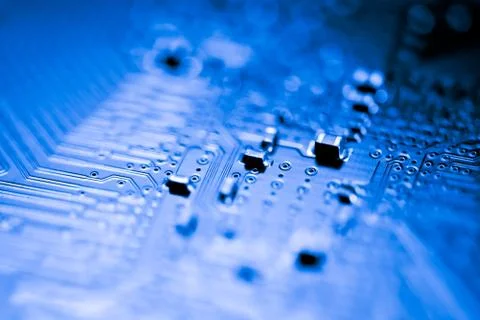 Close up of Electronic Circuits in Technology on  Mainboard Фото