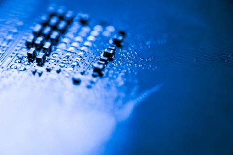 Close up of Electronic Circuits in Technology on  Mainboard Stock Photos