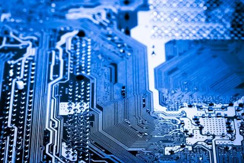 Close up of Electronic Circuits in Technology on  Mainboard Photos