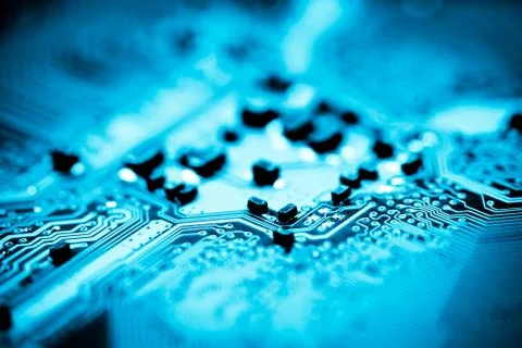 Close up of Electronic Circuits in Technology on  Mainboard Stock Photos