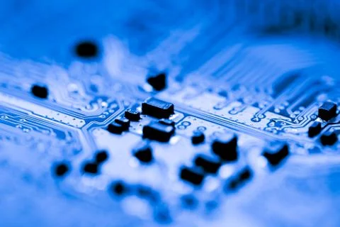 Close up of Electronic Circuits in Technology on  Mainboard Stock Photos