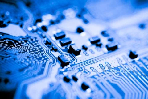 Close up of Electronic Circuits in Technology on  Mainboard Stock-Fotos