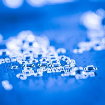 Close up of Electronic Circuits in Technology on  Mainboard Stock Photos