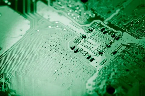 Close up of Electronic Circuits in Technology on  Mainboard Stock Photos