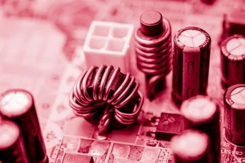 Close up of Electronic Circuits in Technology on  Mainboard Фото