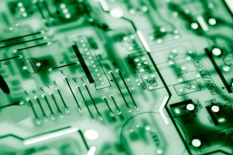 Close up of Electronic Circuits in Technology on  Mainboard Stock Photos