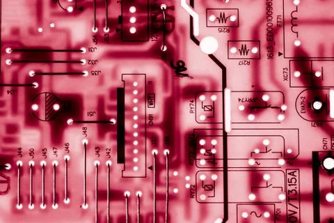 Close up of Electronic Circuits in Technology on  Mainboard Stock Photos