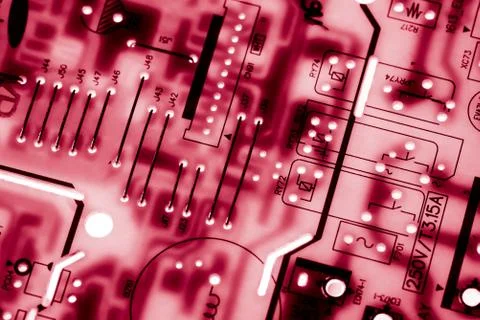 Close up of Electronic Circuits in Technology on  Mainboard Photos