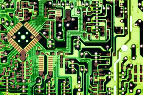Close up of Electronic Circuits in Technology on  Mainboard Stock Photos