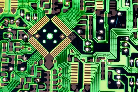 Close up of Electronic Circuits in Technology on  Mainboard Stock-Fotos