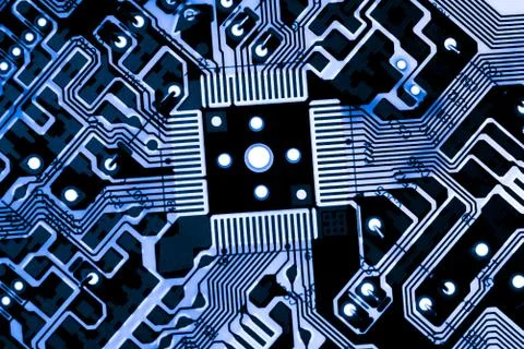 Close up of Electronic Circuits in Technology on  Mainboard Stock Photos