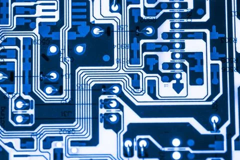 Close up of Electronic Circuits in Technology on  Mainboard Stock Photos