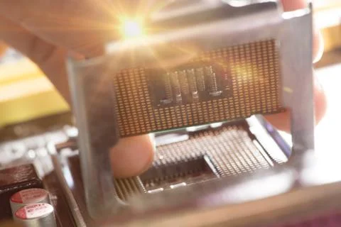 Close up of Electronic Circuits in Technology on  Mainboard Photos