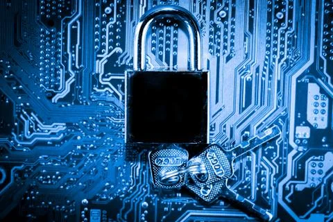 Close up of Electronic Circuits in Technology on  Mainboard Stock Photos