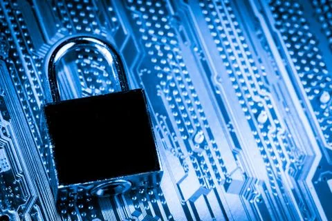 Close up of Electronic Circuits in Technology on  Mainboard 스톡 사진