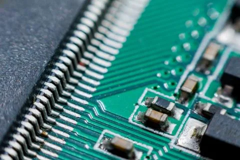Close up of Electronic Circuits in Technology on  Mainboard Stock-Fotos