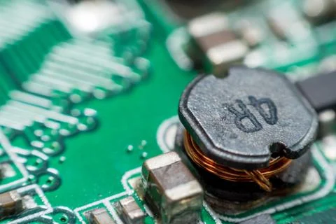 Close up of Electronic Circuits in Technology on  Mainboard Stock Photos