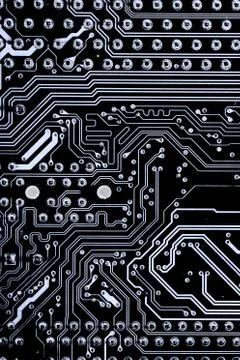 Close up of Electronic Circuits in Technology on  Mainboard Фото