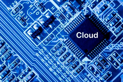 Close up of Electronic Circuits in Technology on  Mainboard Stock Photos