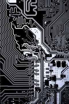 Close up of Electronic Circuits in Technology on  Mainboard Фото