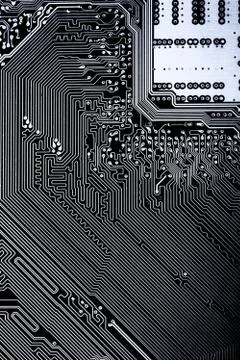 Close up of Electronic Circuits in Technology on  Mainboard Stock Photos