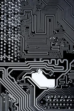 Close up of Electronic Circuits in Technology on  Mainboard Stock Photos