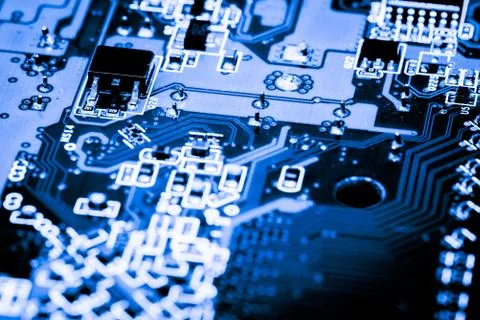Close up of Electronic Circuits in Technology on  Mainboard Фото