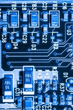 Close up of Electronic Circuits in Technology on  Mainboard Фото
