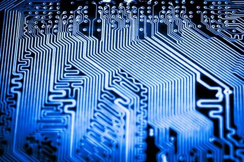 Close up of Electronic Circuits in Technology on  Mainboard Photos