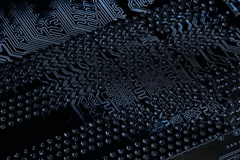 Close up of Electronic Circuits in Technology on  Mainboard 库存照片