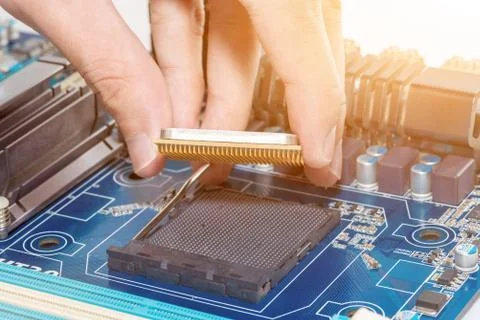 Close up of Electronic Circuits in Technology on  Mainboard Фото