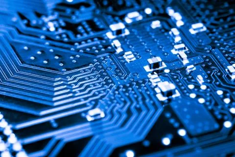 Close up of Electronic Circuits in Technology on  Mainboard Stock Photos