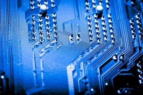 Close up of Electronic Circuits in Technology on  Mainboard Stock Photos