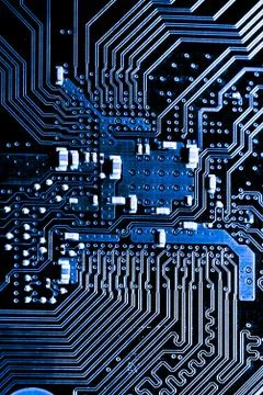 Close up of Electronic Circuits in Technology on  Mainboard 写真素材