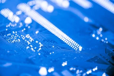 Close up of Electronic Circuits in Technology on  Mainboard Stock Photos