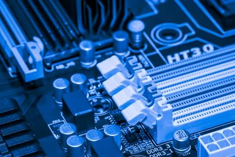 Close up of Electronic Circuits in Technology on  Mainboard Stock-Fotos