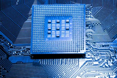 Close up of Electronic Circuits in Technology on  Mainboard 写真素材