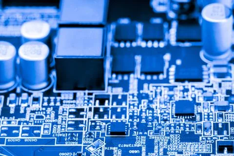 Close up of Electronic Circuits in Technology on  Mainboard Фото