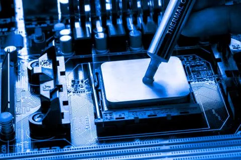 Close up of Electronic Circuits in Technology on  Mainboard 写真素材