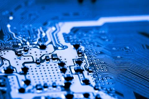 Close up of Electronic Circuits in Technology on  Mainboard Stock Photos