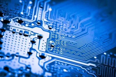 Close up of Electronic Circuits in Technology on  Mainboard Stock-Fotos