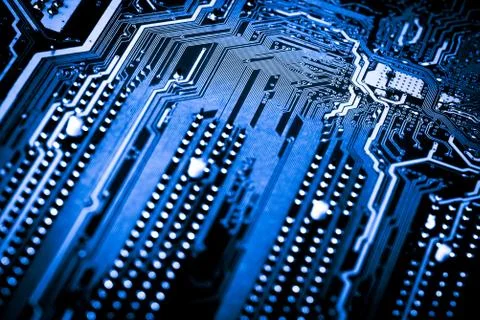 Close up of Electronic Circuits in Technology on  Mainboard Stock Photos
