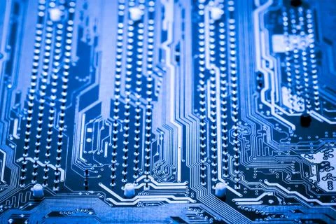 Close up of Electronic Circuits in Technology on  Mainboard Stock Photos