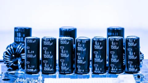 Close up of Electronic Circuits in Technology on  Mainboard Stock-Fotos